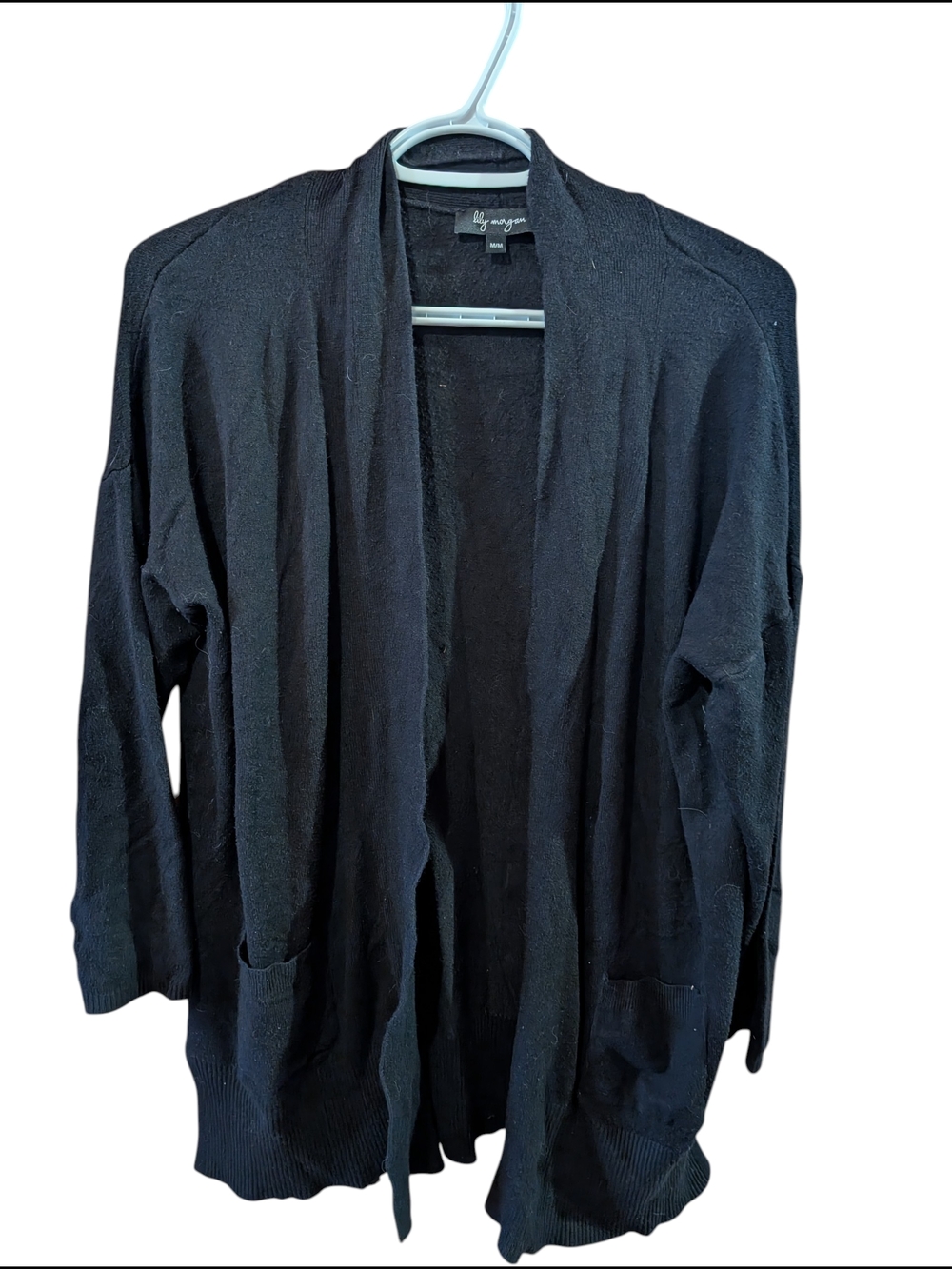 2/22$ Women's Open-Front Black Cardigan Sweater